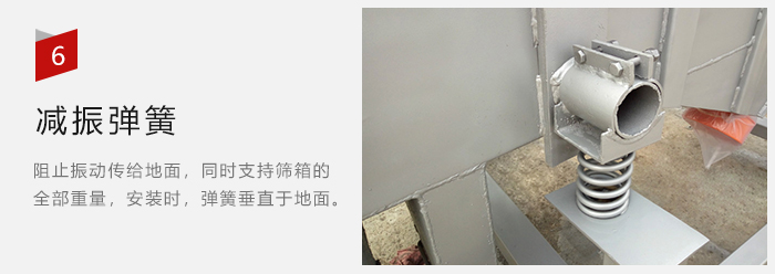 減振彈簧為減少篩箱與支撐裝置之間的摩擦而產生。